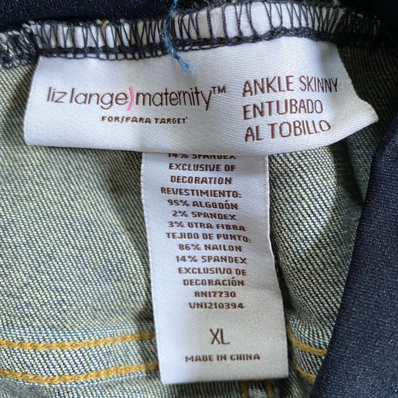 LIZ LANGE MATERNITY DISTRESSED JEANS XL - Picture 3 of 8